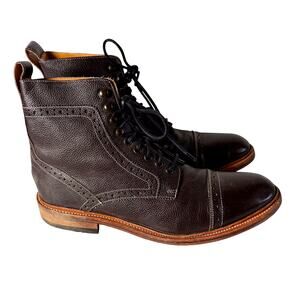 Stacy Adams Madison Boots Mens sz 10.5 D Brown Leather Lace Up Cap Toe